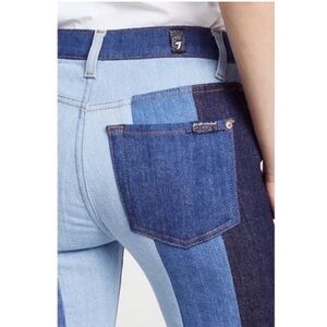 7 For All Mankind Striped Panel Blue Multi Jeans